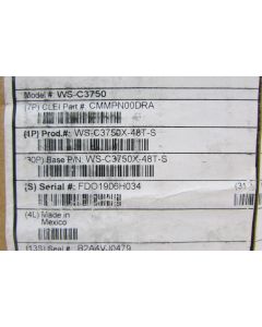 WS-C3750X-48T-S - Used
